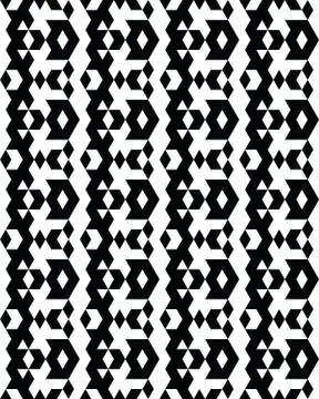 Seamless monochrome geometric patterns Stock Illustration