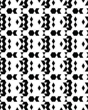 Seamless monochrome geometric patterns Stock Illustration