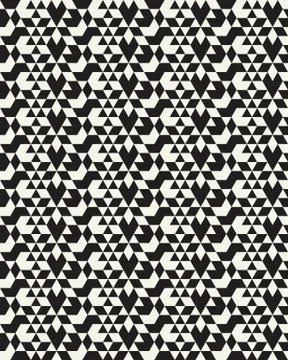 Seamless monochrome  geometric polygons patterns Stock Illustration