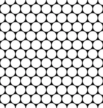Seamless monochrome hexagonal grid of circles, honeycom. Geometric texture Stock-Illustration