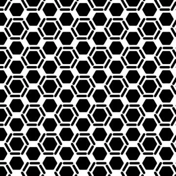 Seamless monochrome hexagonal pattern. black and white seamless pattern. Stock Illustration