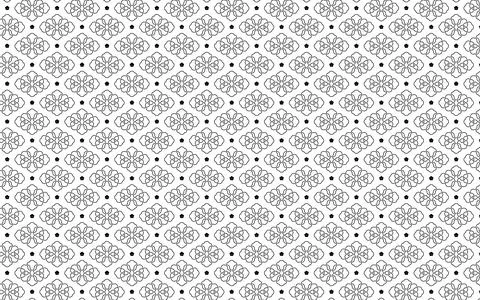 Seamless monochrome Japanese pattern. A pattern of interlocking plum blossoms Stock Illustration