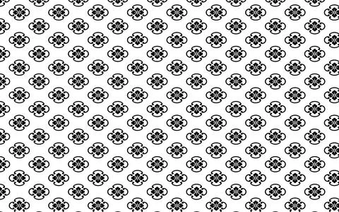 Seamless monochrome Japanese pattern. Ring-shaped quince blossom motif. Stock Illustration