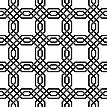 Seamless monochrome lattice pattern イラスト素材