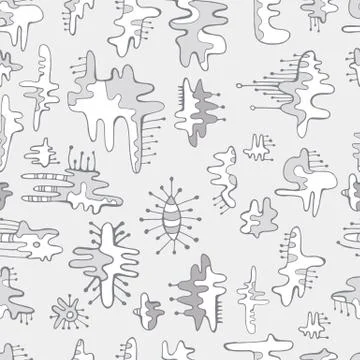 Seamless monochrome pattern of abstract design doodle elements. 库存插图