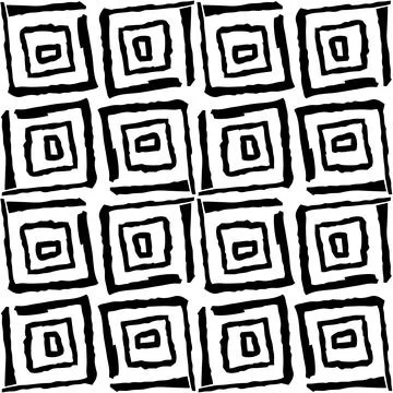 Seamless monochrome pattern of abstract elements Stock Illustration