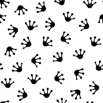 Seamless monochrome pattern with frogs footprints. Vector endless repeat Stock Illustration