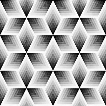 Seamless Monochrome Pattern. Grungy Geometric Shapes Tiling Illustrazione stock