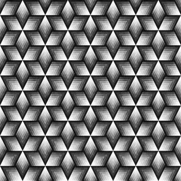 Seamless Monochrome Pattern. Grungy Geometric Shapes Tiling. Stock-Illustration