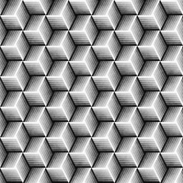 Seamless Monochrome Pattern. Grungy Geometric Shapes Tiling. Illustrazione stock