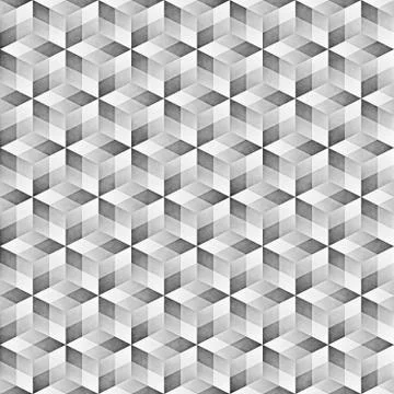 Seamless Monochrome Pattern. Grungy Geometric Shapes Tiling. Stock Illustration