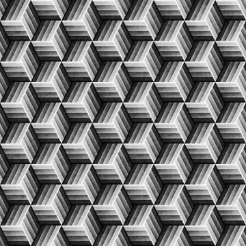 Seamless Monochrome Pattern. Grungy Geometric Shapes Tiling. Stock-Illustration