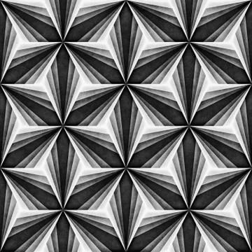 Seamless Monochrome Pattern. Grungy Geometric Shapes Tiling. Stock Illustration