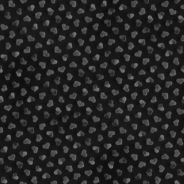 Seamless Monochrome Pattern With Hearts. Repeating Scattered Shapes Texture. Stock Illustration