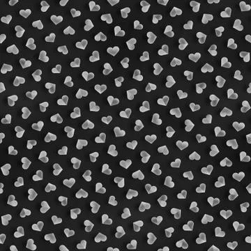 Seamless Monochrome Pattern With Hearts. Repeating Scattered Shapes Texture. Stock Illustration