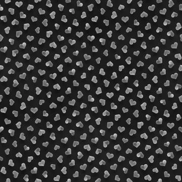 Seamless Monochrome Pattern With Hearts. Repeating Scattered Shapes Texture. Stock Illustration