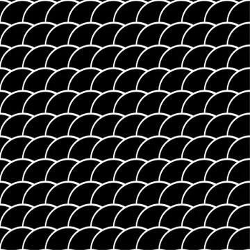 Seamless monochrome pattern with intersecting circles. Abstract tileable back Stock Illustration