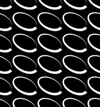 Seamless monochrome pattern with slanted oval shapes. Illustrazione stock