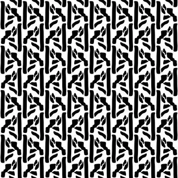 Seamless monochrome repeating pattern of abstract elements 库存插图