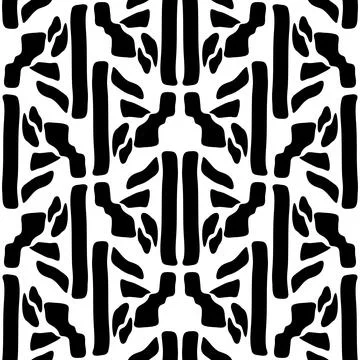 Seamless monochrome repeating pattern of abstract elements 스톡 일러스트