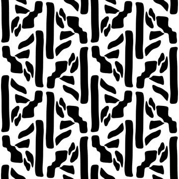 Seamless monochrome repeating pattern of abstract elements Stockillustratie