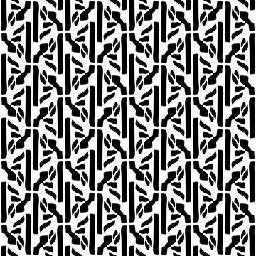 Seamless monochrome repeating pattern of abstract elements イラスト素材