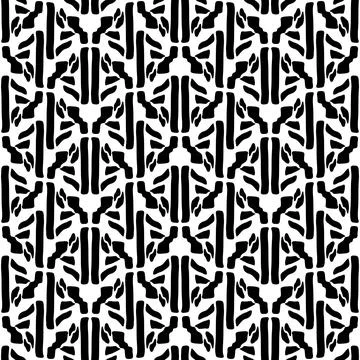 Seamless monochrome repeating pattern of abstract elements 库存插图