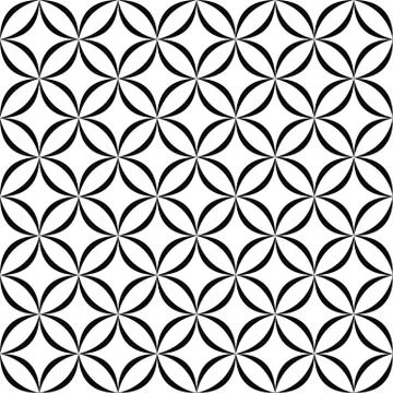 Seamless monochrome rounded shapes pattern Stock Illustration