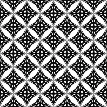 Seamless monochrome striped star pattern Stock Illustration