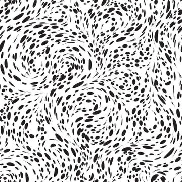 Seamless monochrome vector pattern for decorating fabrics or paper from dots or Stock Illustration