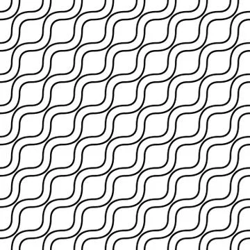 Seamless monochrome wave pattern Illustrazione stock