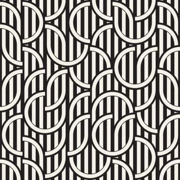 Seamless monochrome waving pattern. Abstract stripy background. Vector irre.. Stock Illustration