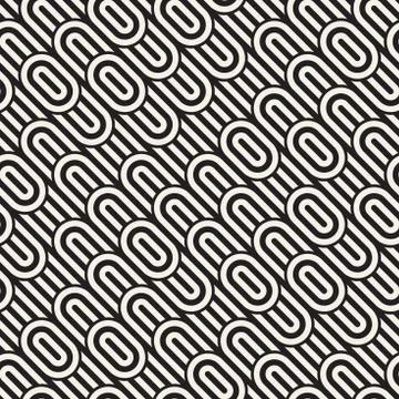 Seamless monochrome waving pattern. Abstract stripy background. Vector irre.. Illustrazione stock