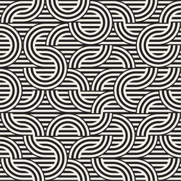 Seamless monochrome waving pattern. Abstract stripy background. Vector irre.. Illustrazione stock