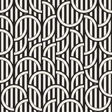 Seamless monochrome waving pattern. Abstract stripy background. Vector irre.. Illustrazione stock