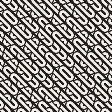 Seamless monochrome waving pattern. Abstract stripy background. Vector irre.. Stock Illustration