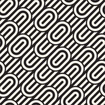 Seamless monochrome waving pattern. Abstract stripy background. Vector irre.. Stock Illustration