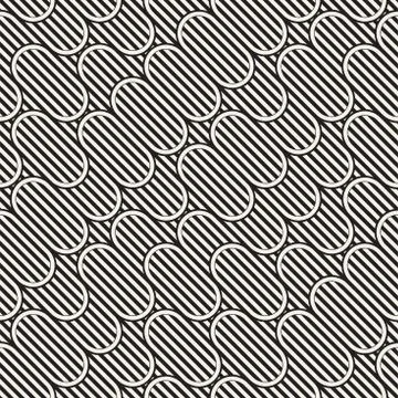 Seamless monochrome waving pattern. Abstract stripy background. Vector irre.. Stock Illustration