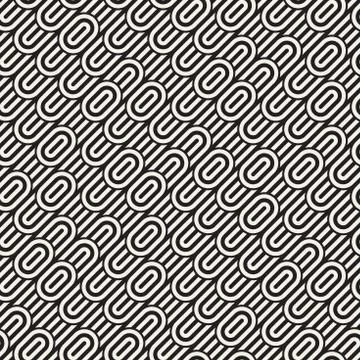 Seamless monochrome waving pattern. Abstract stripy background. Vector irre.. Stock Illustration