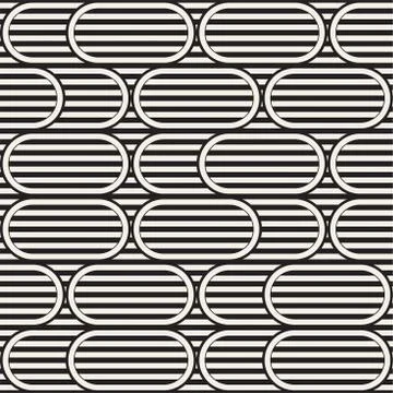 Seamless monochrome waving pattern. Abstract stripy background. Vector irre.. Stock Illustration