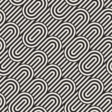 Seamless monochrome waving pattern. Abstract stripy background. Vector irre.. Stock Illustration