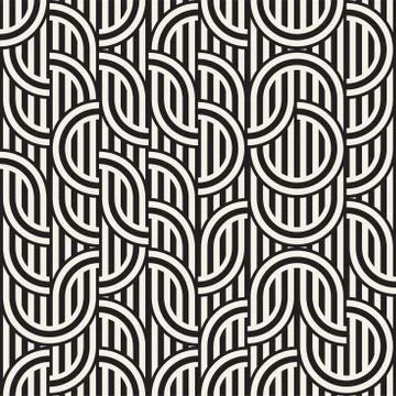 Seamless monochrome waving pattern. Abstract stripy background. Vector irre.. Illustrazione stock
