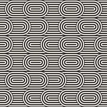Seamless monochrome waving pattern. Abstract stripy background. Vector irre.. Illustrazione stock