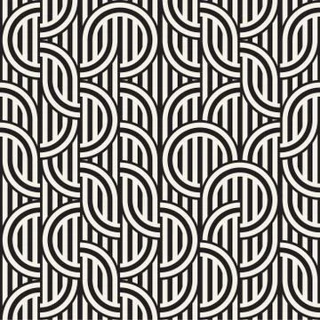 Seamless monochrome waving pattern. Abstract stripy background. Vector irre.. Illustrazione stock