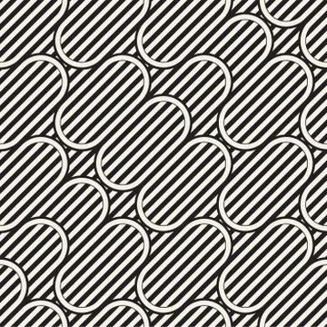 Seamless monochrome waving pattern. Abstract stripy background. Vector irre.. Illustrazione stock