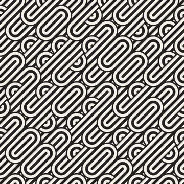 Seamless monochrome waving pattern. Abstract stripy background. Vector irre.. Illustrazione stock