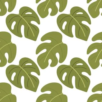Seamless Monstera Leaf Pattern for Nature Inspired Designs Illustrazione stock