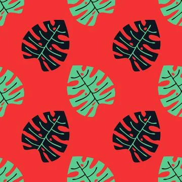 Seamless monstera pattern Illustrazione stock