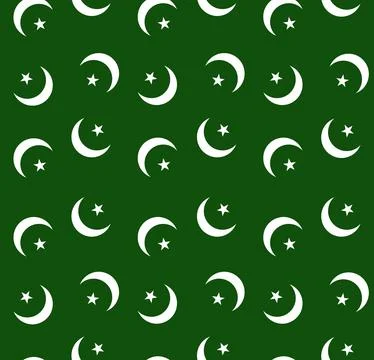 Seamless moon and star background. 14th of August white moon and star pattern Illustrazione stock