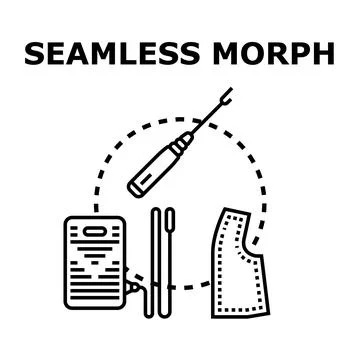 Seamless morphing design process with crafting tools Stock Illustration